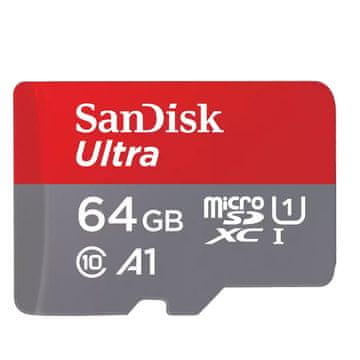 SANDISK Ultra microSDXC 64GB Class 10 UHS-I U1 V10 A1 FHD SD adapter SDSQUAB-064G-GN6MA spominska kartica