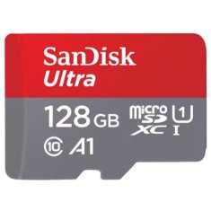 SANDISK Ultra microSDXC 128GB Class 10 UHS-I U1 V10 A1 FHD SD adapter SDSQUAB-128G-GN6MA spominska kartica