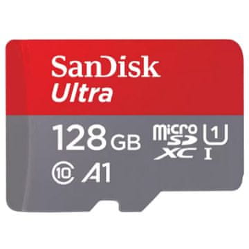 SANDISK Ultra microSDXC 128GB Class 10 UHS-I U1 V10 A1 FHD SD adapter SDSQUAB-128G-GN6MA spominska kartica