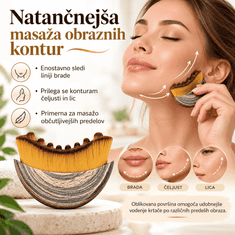Netscroll Krtača za limfno masažo obraza in telesa za oblikovanje brade in čeljusti, zmanjša zabuhlost, sprošča napetost, LymphaticBrush