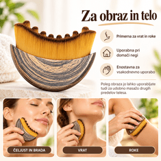 Netscroll Krtača za limfno masažo obraza in telesa za oblikovanje brade in čeljusti, zmanjša zabuhlost, sprošča napetost, LymphaticBrush