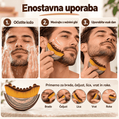 Netscroll Krtača za limfno masažo obraza in telesa za oblikovanje brade in čeljusti, zmanjša zabuhlost, sprošča napetost, LymphaticBrush