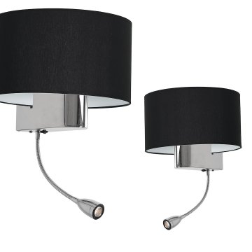 Milagro Stenska svetilka Milagro CASINO črna/krom, 1x E27 + 1 W LED