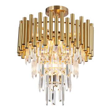 Milagro Stropna svetilka MADISON GOLD z 9 grli E14