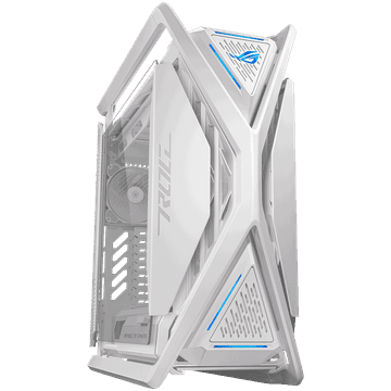 ASUS ROG Hyperion GR701 E-ATX Gaming case White, 420 mm dual radiator support, four 140 mm fans, metal GPU holder, component storage, ARGB fan hub, Aura Sync, Dual USB Type-C ports, 60W fast char