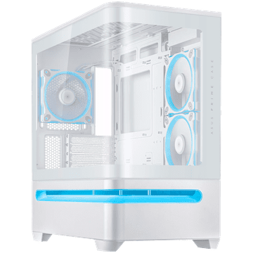 ASUS Prime AP202 ARGB TG mATX računalniško ohišje, kaljeno steklo, trije 120mm ARGB ventilatorji, belo
