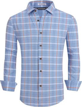 Moška poslovna srajca na gumbe, modra XXL, elastična 4-way stretch, 97 % poliester 3 % spandex, klasičen poslovni kroj, odporna proti gubanju, ne zahteva likanja, za pisarno in smart-casual