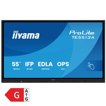 iiyama ProLite TE5513A-B3AG 138,8cm (55") 4K IPS 24/7 DP/HDMI/USB-C EDLA zvočniki na dotik interaktivni monitor