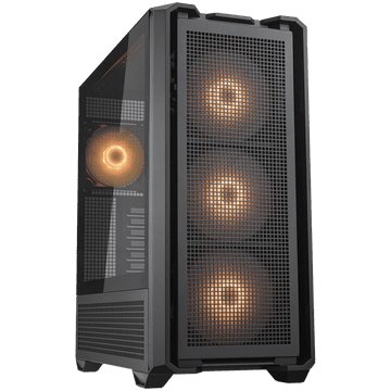 COUGAR | MX600 Black | PC Case | Mid Tower / Mesh Front Panel / 3 x 140mm + 1 x 120mm Fans / Transparent Left Panel