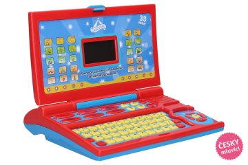Laptop/Notebook otroški govoreči češki plastični 24x19,5cm na baterije z zvokom