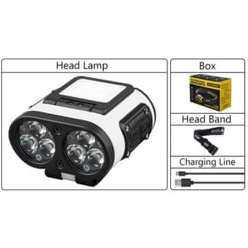 KJB Polnilna LED čelna svetilka T305, bela, 1 kos