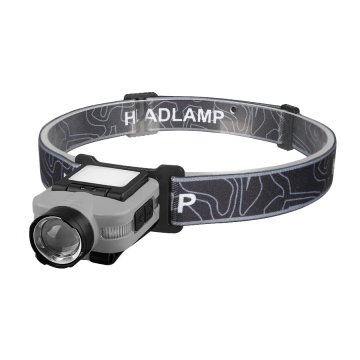 KJB Polnilna LED čelna svetilka T305 ZOOM, siva, 1 kos