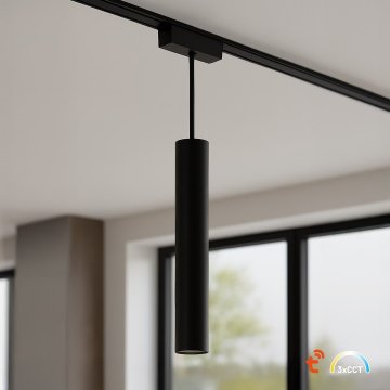 Milagro Milagro Slim Magnetic viseča svetilka za magnetno tirnico, črna, 6 W LED, Tuya CCT, 48 V