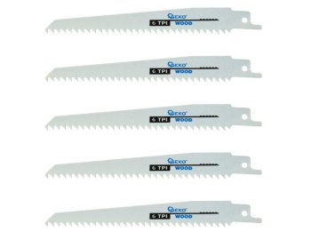 GEKO 5x list žage lisičji rep za les in mavčne plošče 150mm