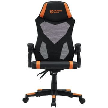 Canyon Flow gaming stol, Mesh, črno-oranžen (CNE-MCH01)