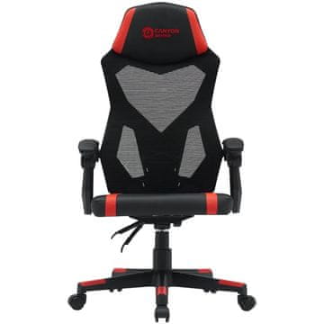 Canyon Flow gaming stol, Mesh, črno-rdeč (CNE-MCH01R)