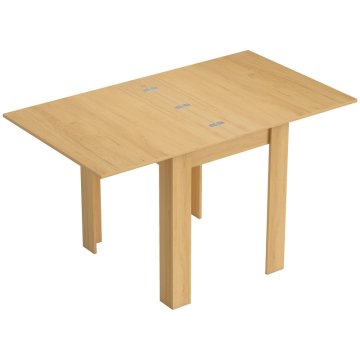 SONNENH Raztegljiva jedilna miza, 140 x 80 x 77,5 cm, naravni videz lesa, lesna plošča, dolžina 70–140 cm, za kuhinjo in jedilnico
