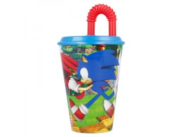 Stor Otroški kozarec s slamico Ježko Sonic – 430 ml, 40530