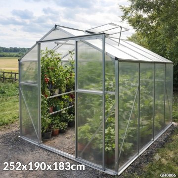 STARCREST Aluminijasti vrtni rastlinjak GH0806 (252 × 190 × 183 cm)