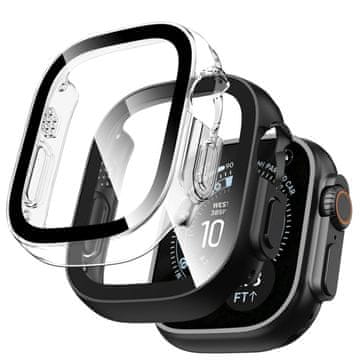 Tech-protect Defense 2x ovitek s steklom za Apple Watch Ultra 1 / 2 / 3 / 4 (49mm), črn / prozoren