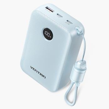Vention Power bank 20.000 mAh 22,5 W, vgrajen USB-C kabel, LED, moder