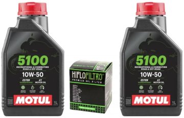 Motul Olje 5100 2L 10W50 + filter Hiflo HF650 za Ktm Duke Adventure Rally RC8