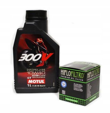 Motul Olje 300V 10W40 1L + oljni filter Hiflo HF141 YZF 250 45 WRF YFZ ATV