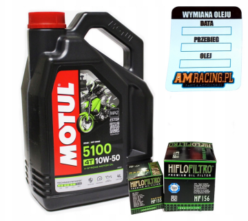 Motul Olje 5100 10W50 4L + filter Hiflo HF155 HF157 Ktm Exc Sx RFS Xc Quad