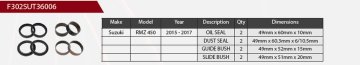 2024/07 KOMPLET ZA POPRAVILO SPREDNJEGA AMORTIZERJA SUZUKI RMZ 450 '15-'17, (OLJNA TESNILA X 2, PROTIPRAŠNA TESNILA X 2, LEŽAJI X 4) (SERVISNI KOMPLET) (VZMETENJE 49 MM)