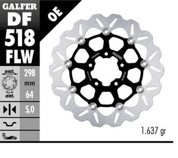 Galfer SPREDNJI ZAVORNI DISK ZA INDIJSKI MOTOCIKEL (298X64X5) PLAVAJOČI (GLEJ OPIS)