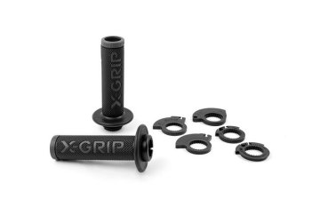 GR Kolesarski ročaji Lock-On z adapterjem - sivi, odprti konci
