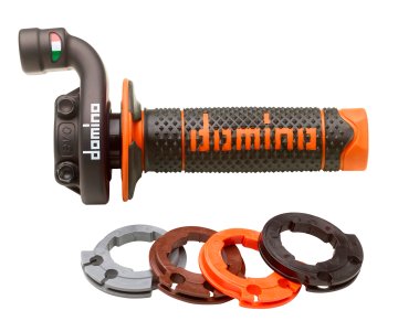 Domino ROLGAZ KOMPLET Z TERENSKIMI ROČAJI KTM/HUSQVARNA/GASGAS 4T (ČRNO OHIŠJE) BARVA ČRNA/ORANŽNA