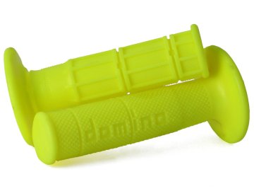 Domino OFF ROAD ROČAJI ENOJNOKOMPONENTNI ULTRA MEHKI (22+25MM, DOLŽINA 120/123MM) BREZ LUKNJE RUMENI FLUORESCENTNI