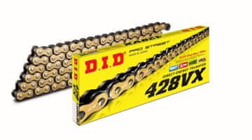 D.I.D POGONSKA VERIGA 428VXGB-128 (128 ČLENOV) ZLATI O-OBROČ (ODPRT + ZAVITEK)