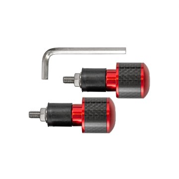 Bike BIKETEC KONČNIKI/UTEŽI ZA KRMILO UNIVERZALNI RDEČI/KARBONSKI