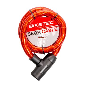 Bike VELIKOST KABELSKE KLJUČAVNICE BIKETEC SEQR: KABEL 22 MM, 1,4 M Z ŽEBELJKO, 3 KLJUČI