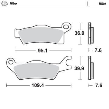 Moto Master ZAVORNE OBLOGE KH618 NITRO SINTER ZLATE BARVE ZLATE BARVE CAN-AM OUTLANDER 800 / 1000 12-, RENEGADE 1000 12-, LEVO SPREDNJE / LEVO ZADNJE