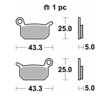 SBS ZAVORNE OBLOGE NOVE KH325 TERENSKE DIRKE SINTER BARVE ZLATE KTM SXE -5 ELEKTRIČNI 19- SX 50 09-, SX 65 04-08, HUSQVARNA EE-5 19-, CR 50 06-, SM 50- 10-, TC 50 17-, SPREDNJE/ZADNJE