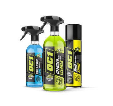 OFFROAD SET OBVEZEN Čistilo za terensko vožnjo 0,95 l + Sredstvo za sijaj pnevmatik in plastike 0,45 l + Sredstvo za sijaj motorja 500 ml