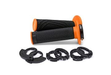 Domino ROČAJI OFF ROAD D-LOCK 2T / 4T (Z ADAPTERJI ZA VALJČEK PLINA - KTM, HUSQVARNA, GASGAS, HONDA, KAWASAKI, SUZUKI, YAMAHA IN DRUGI) ČRNO/ORANŽNI