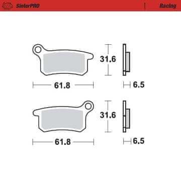 Moto Master ZAVORNE OBLOŽNICE KH357 SINTER METAL OEM: 11 (SINTERPRO RACING) SPREDNJE/ZADNJE KTM SX 65 '09-'21, GASGAS MC 65 '21-, HUSQVARNA TC 65 '17-, SX 85 '04-'11