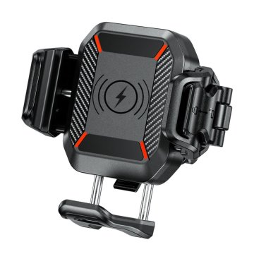 Biketec ANTIVIBRACIJSKI DRŽALNIK ZA MOTOCIKEL S HITRO ZAKLEPANJEM, INDUKTIVNIM POLNILNIKOM IN DUŠILNIKOM USB-C R24-PD