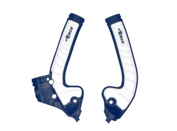 (RTECH) 2025/12 ŠČITNIKI OKVIRJA (KOMPLET) BI-MATERIAL SUPER GRIP HUSQVARNA TC 85 '18-'24 BARVA MODRA / BELA