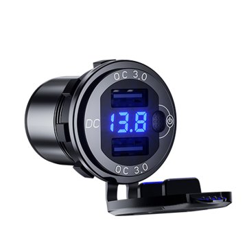 Bike BIKETEC PRO MOTO VTIČNICA 2X USB-A 3.0 QC Z VOLTMETROM (EL)