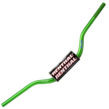 Renthal Fatbar MX 1 1/8" zeleno krmilo za Honda CR/CRF, Kawasaki KX/KXF z gobico - terenski motocikel iz aluminija