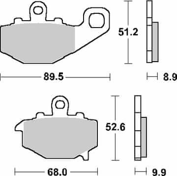 SBS ZAVORNE OBLOŽNICE KH192 STREET STANDARD, KERAMIČNE, ČRNE, USTREZA ZA: KAWASAKI ER-6F/GPZ/KLE/Z/ZR/ZX-6R/ZX-9R/ZX-10R/ZZR, ZADNJE