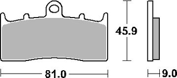 SBS ZAVORNE OBLOGE KH613 STREET STANDARD, KERAMIČNE, ČRNE, USTREZA ZA: BMW K1200/1300/1600, R850/1100/1150/1200 SPREDNJI