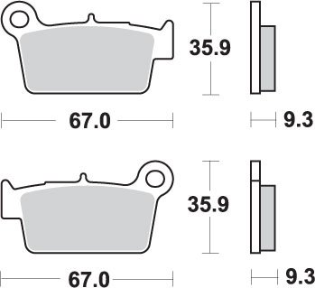 SBS ZAVORNE OBLOGE KH367 OFF-ROAD SINTER ZLATE, USTREZA ZA: YAMAHA YZ/YZF, KAWASAKI KXF, SUZUKI RMZ ZADNJI