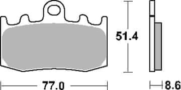 SBS ZAVORNE OBLOGE KH335 STREET STANDARD, KERAMIČNE, ČRNE, USTREZA ZA: BMW R850/1100/1150/1200, K1200/1300 SPREDNJI
