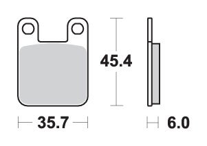 SBS ZAVORNE OBLOGE KH115 KERAMIČNE ČRNE ZA YAMAHA DT50R '04-, TZR50 '03-, TOMOS